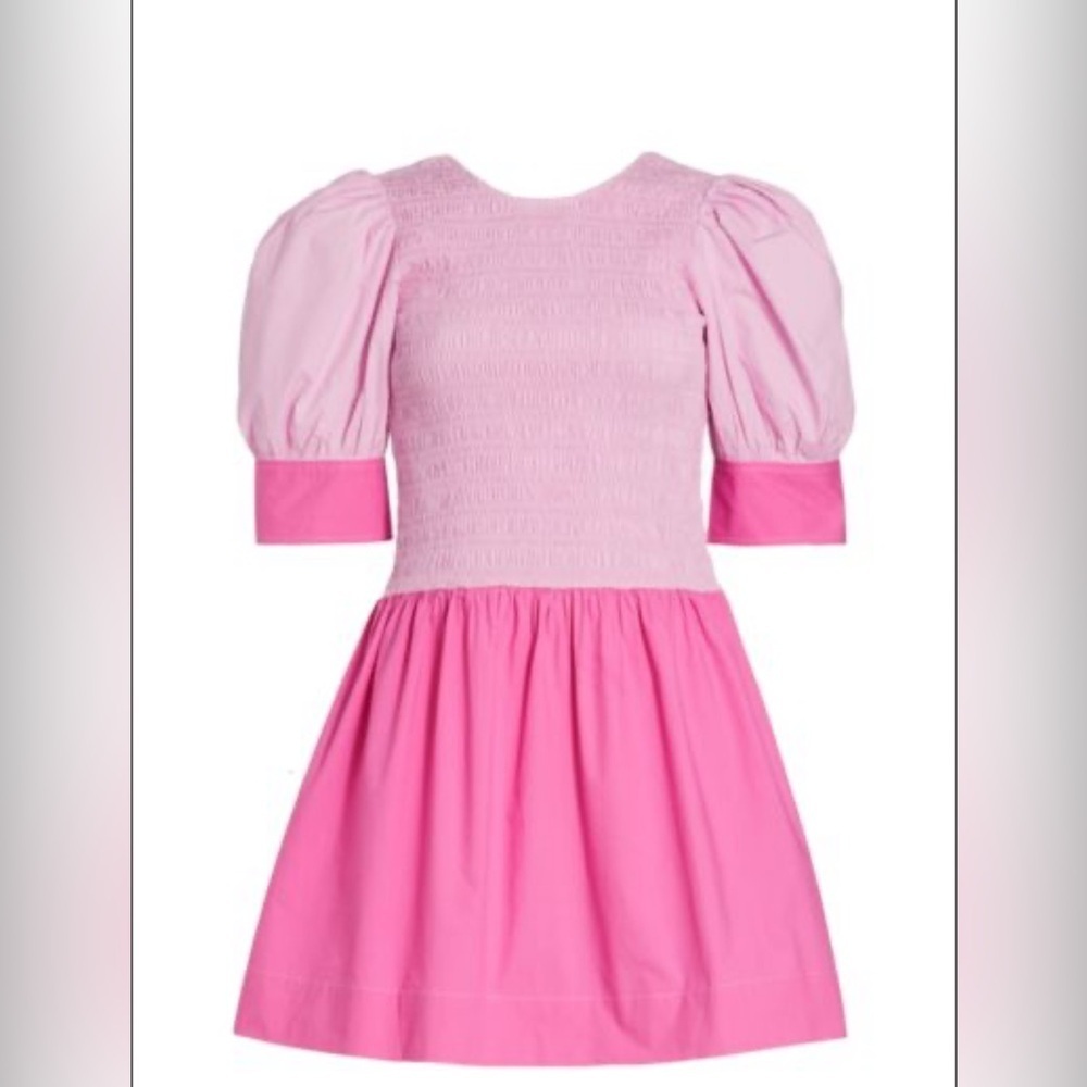 BNWT GANNI Colorblock Cotton Mini Dress – Size 40 (US 8)